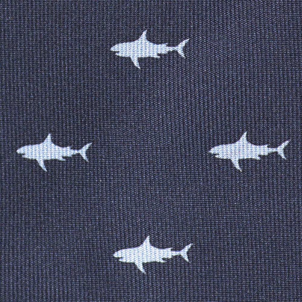 Rubinacci Cravatta in twill di seta con stampa squalo azzurro Latest stili