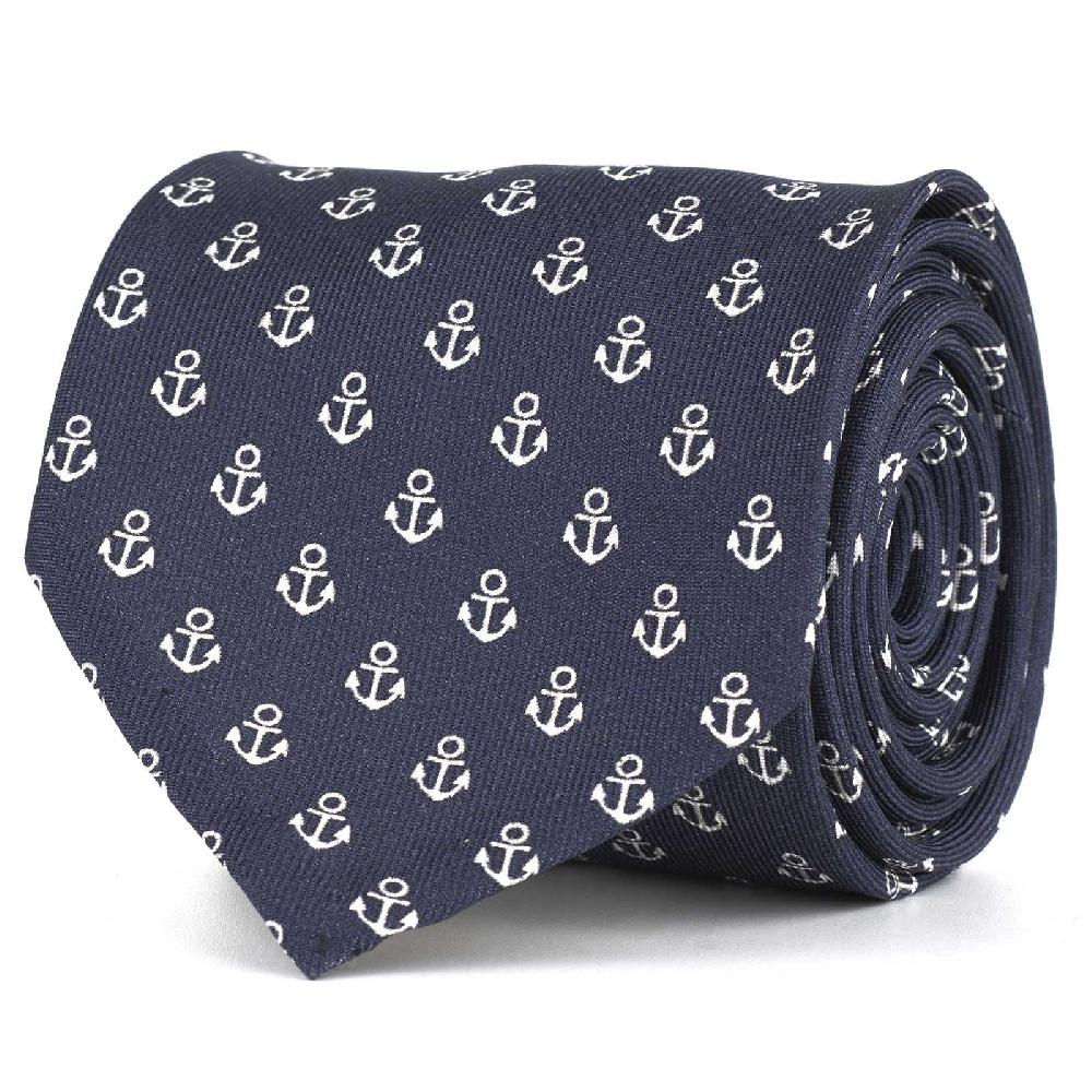 Rubinacci Cravatta in twill di seta con stampa ancora bianca
