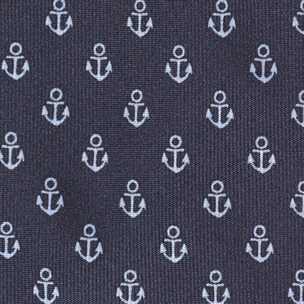 Rubinacci Cravatta in twill di seta con stampa ancora azzurra Fino al 50% di sconto