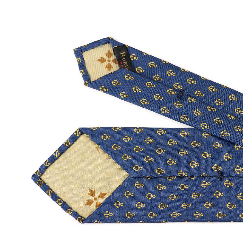 Rubinacci Cravatta in twill di seta con stampa ancora gialla Fino al 65% di sconto