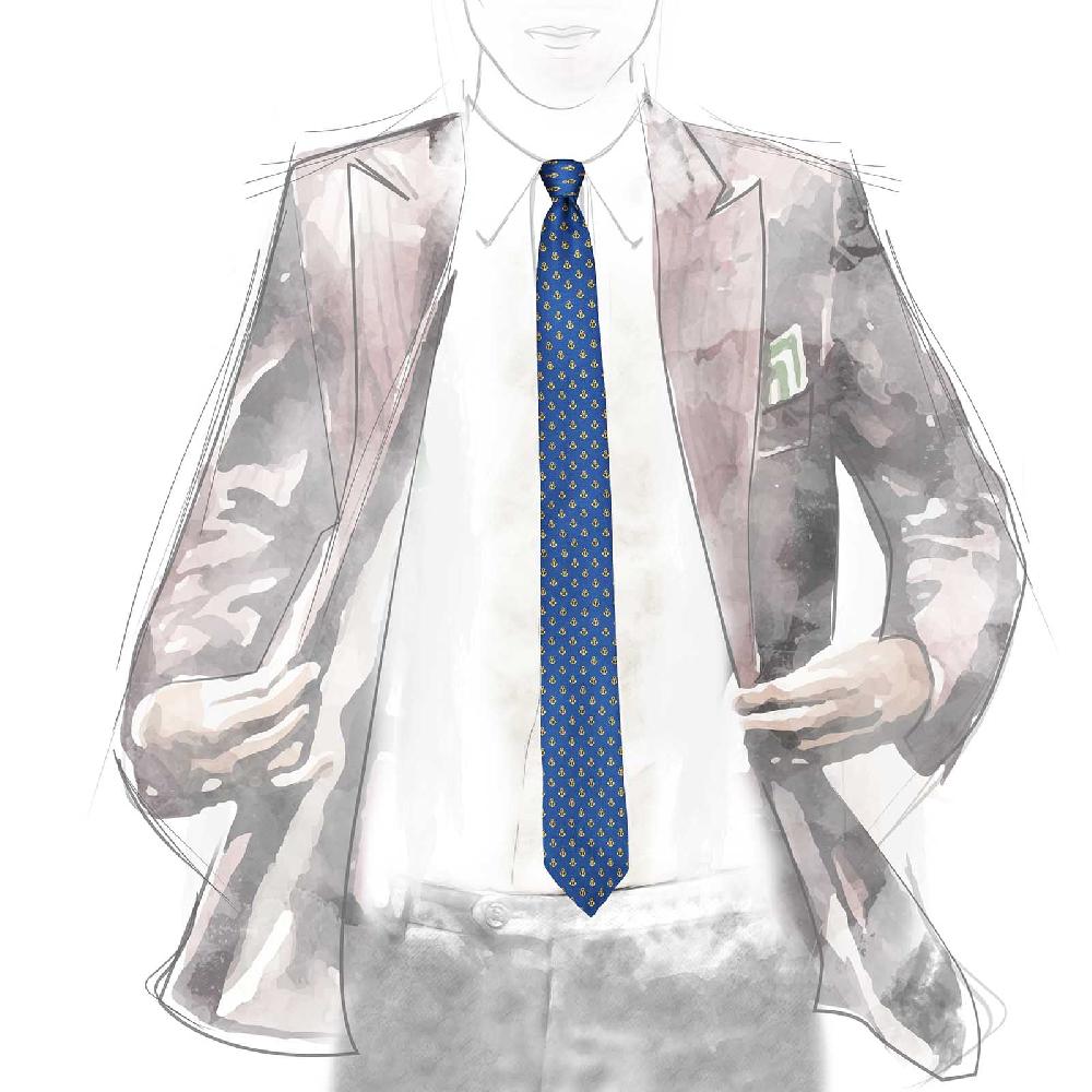 Rubinacci Cravatta in twill di seta con stampa ancora gialla Fino al 65% di sconto