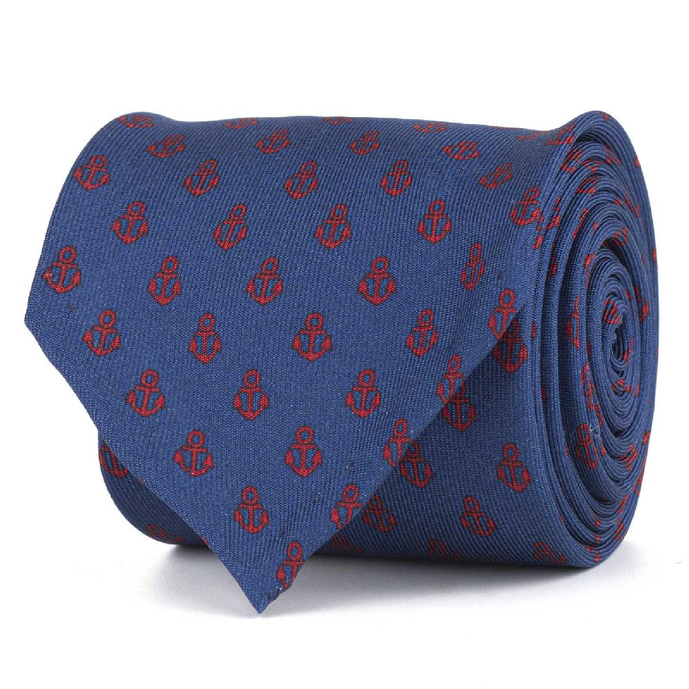 Rubinacci Cravatta in twill di seta con stampa ancora rossa Only for today