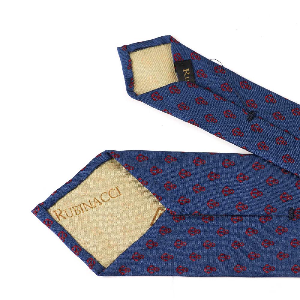 Rubinacci Cravatta in twill di seta con stampa ancora rossa Only for today