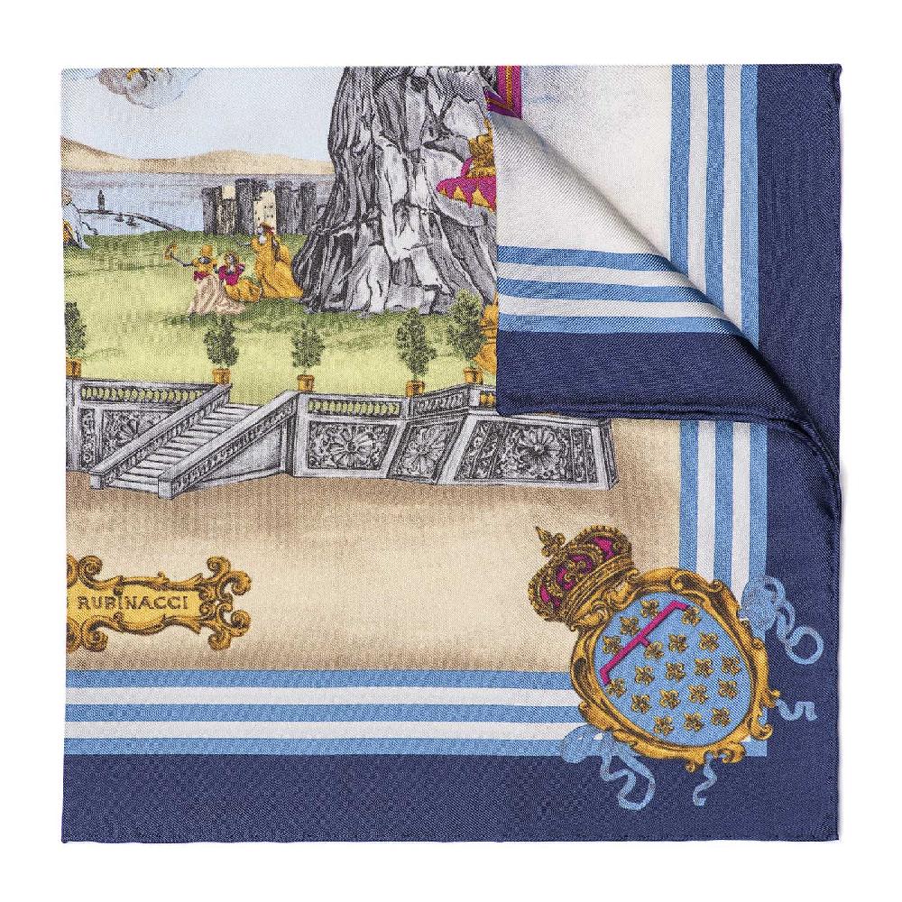 Rubinacci Pochette la macchina della cuccagna blu Black Friday Prezzi