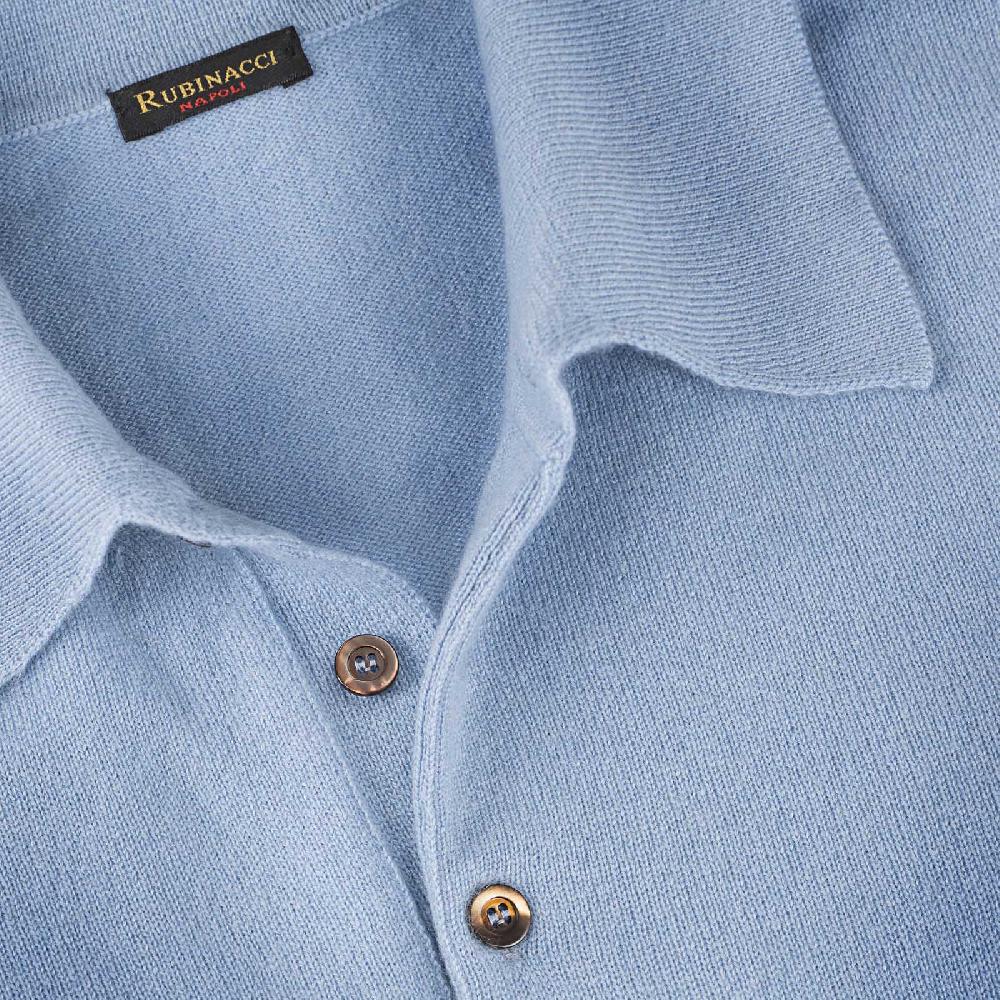 Rubinacci Polo in cashmere azzurro polvere Moda