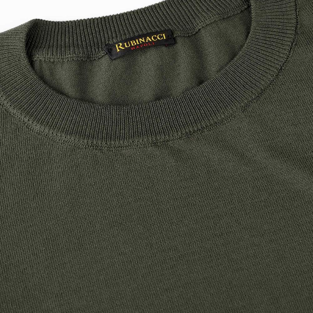 Rubinacci T-Shirt cotone verde militare Grande vendita