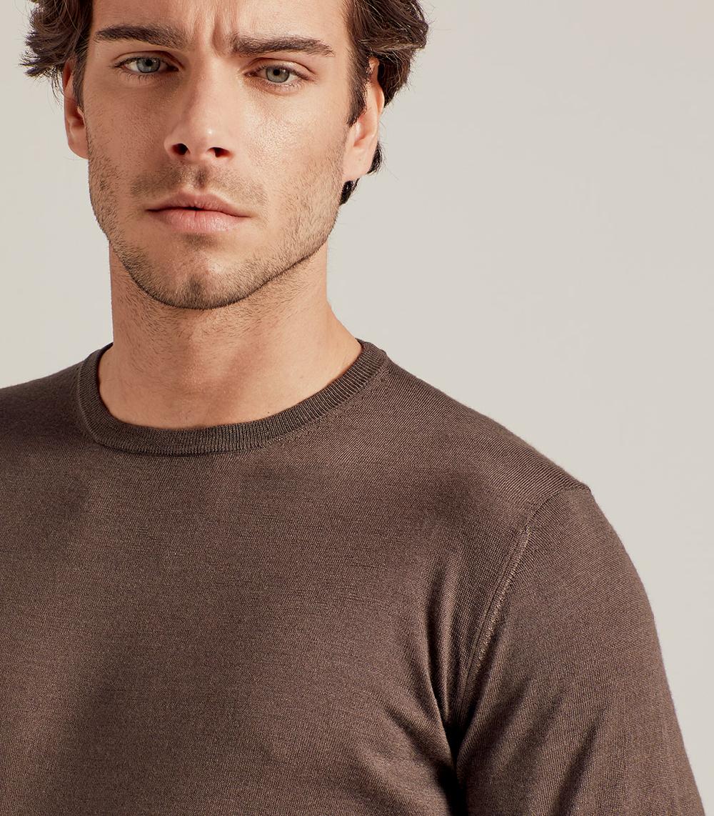S.Moritz GIROCOLLO LANA SETA CASHMERE - CACAO Italia