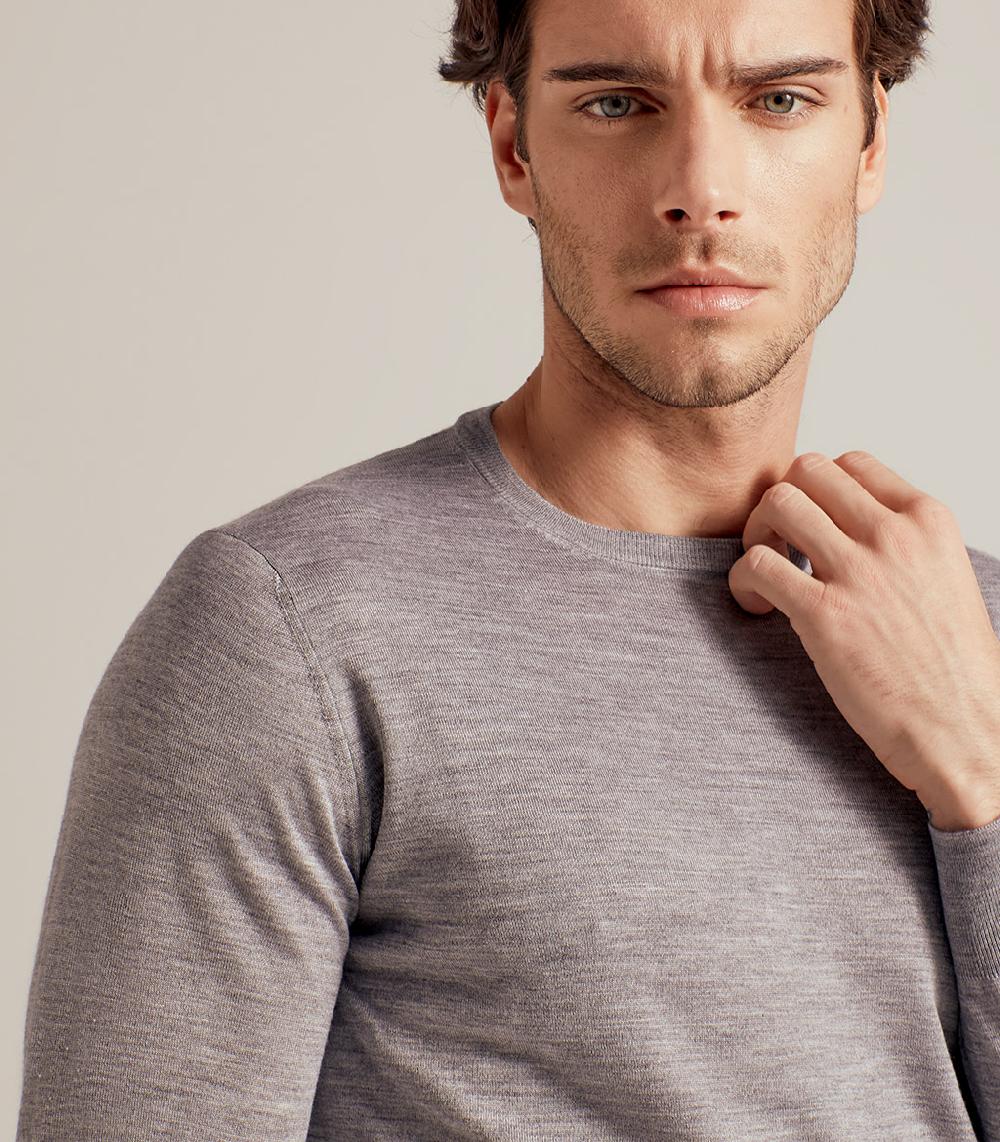 S.Moritz GIROCOLLO LANA SETA CASHMERE - GRIGIO 2025