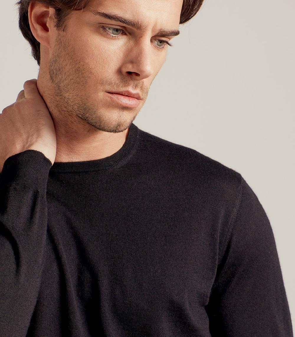 S.Moritz GIROCOLLO LANA SETA CASHMERE - NERO In Linea
