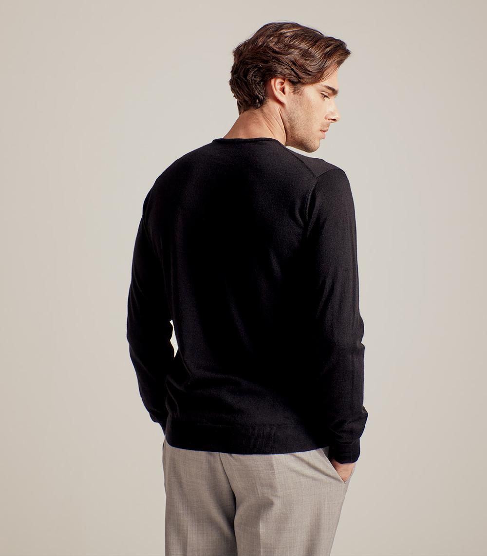 S.Moritz GIROCOLLO LANA SETA CASHMERE - NERO In Linea