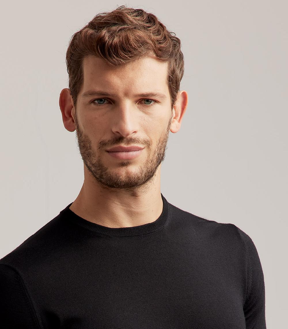 S.Moritz GIROCOLLO ROYAL MERINO - NERO Vendita