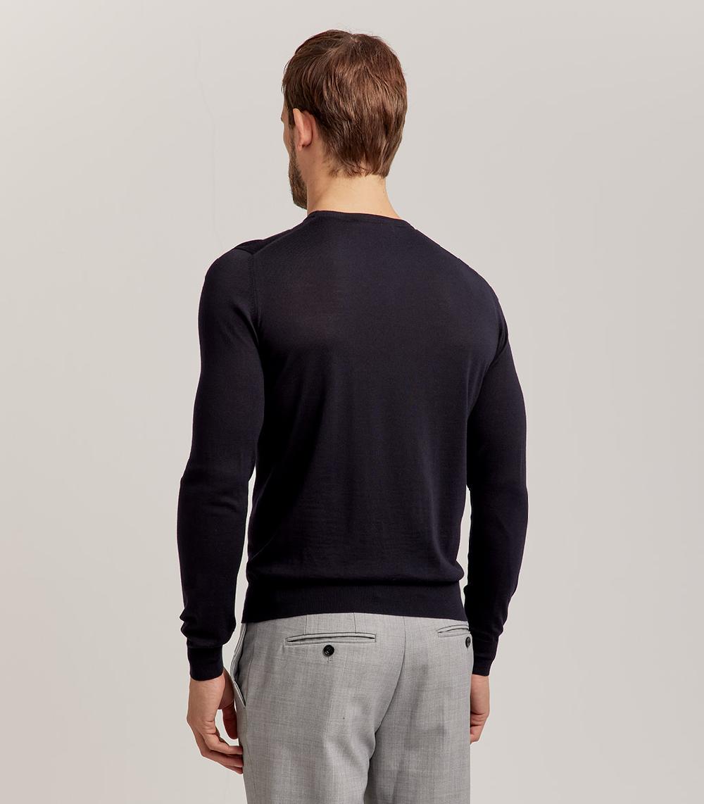 S.Moritz GIROCOLLO ROYAL MERINO - BLU NAVY Pezzi Unici