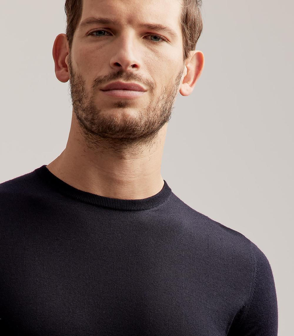 S.Moritz GIROCOLLO ROYAL MERINO - BLU NAVY Pezzi Unici