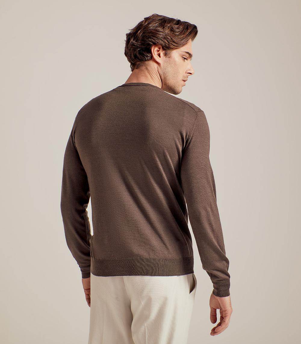 S.Moritz COLLO V LANA SETA CASHMERE - CACAO Acquista Ora