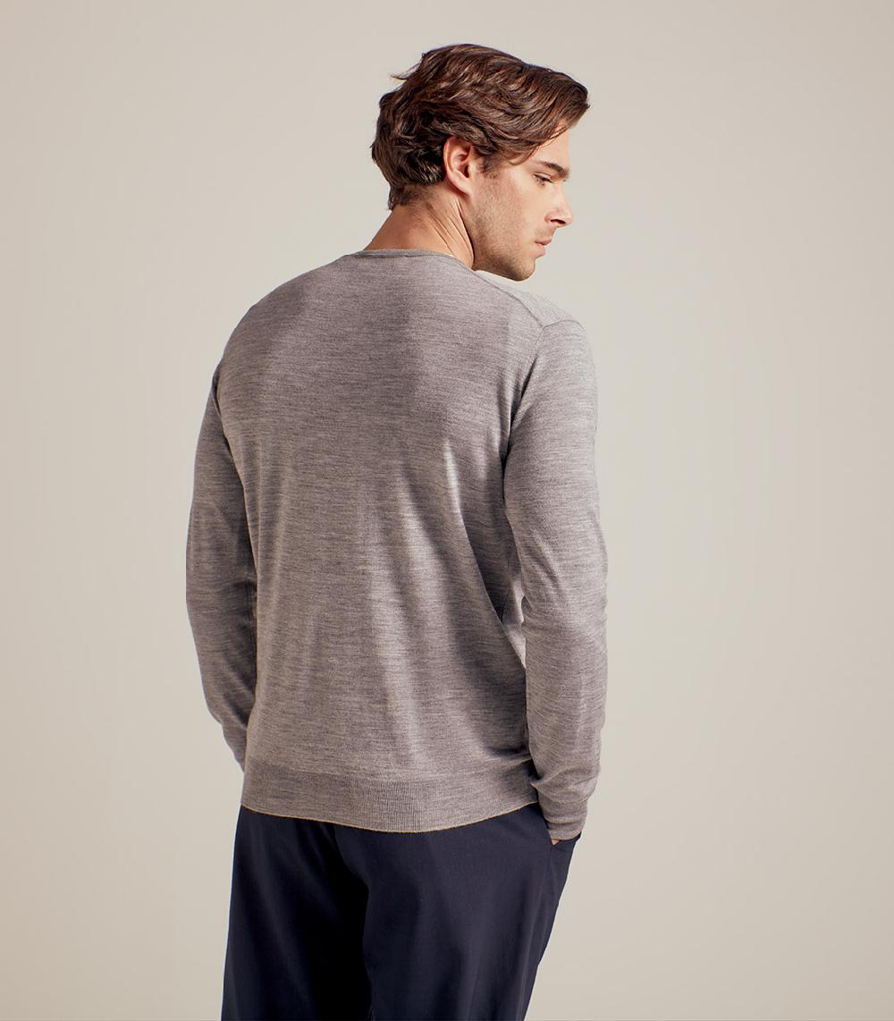 S.Moritz COLLO V LANA SETA CASHMERE - GRIGIO Consegna Veloce