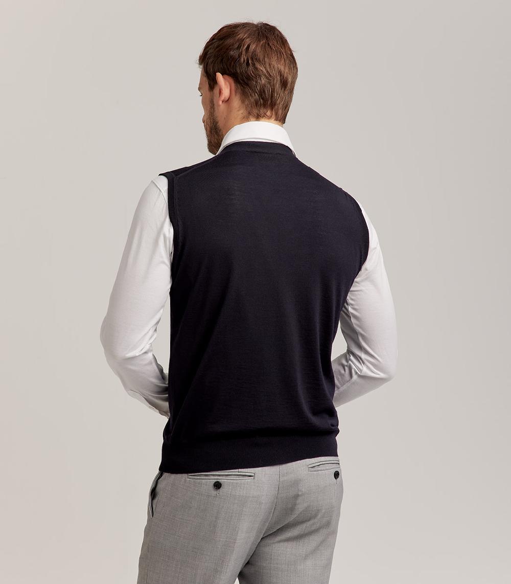 S.Moritz GILET BOTTONI ROYAL MERINO - BLU NAVY Hotsell