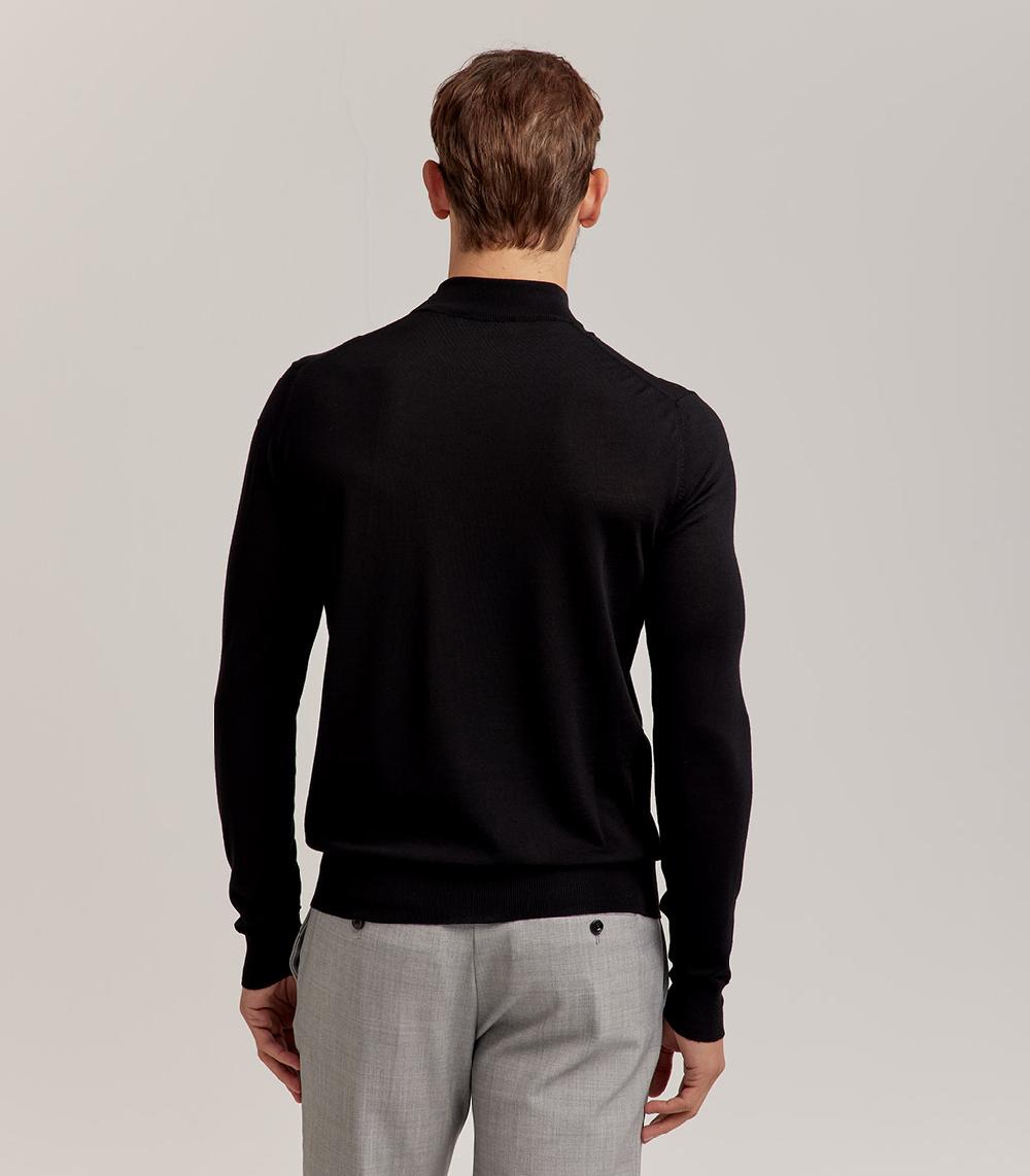 S.Moritz LUPETTO ROYAL MERINO - NERO Saldi Di Fabbrica