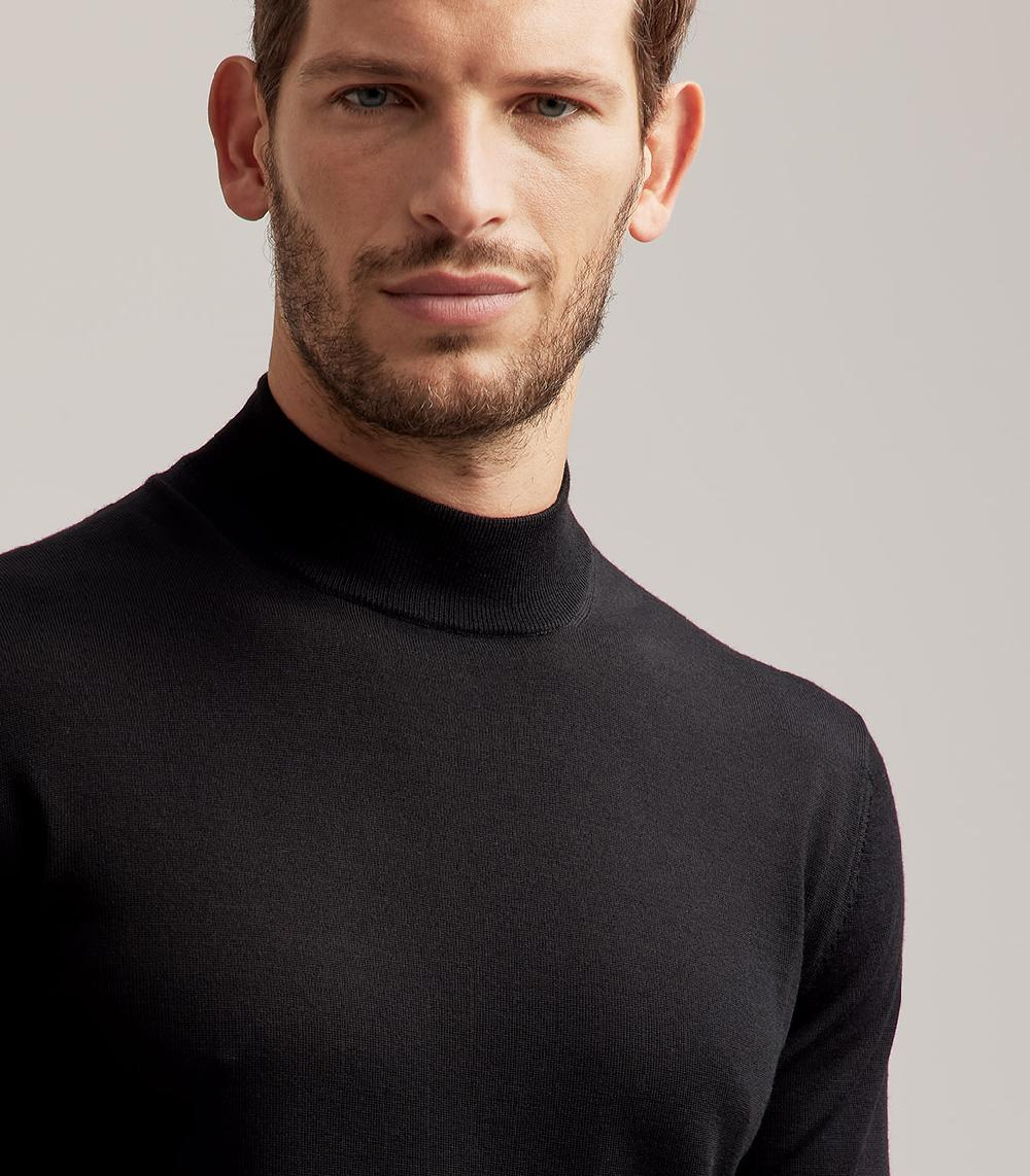 S.Moritz LUPETTO ROYAL MERINO - NERO Saldi Di Fabbrica