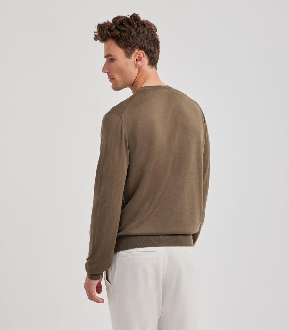 S.Moritz Maglia kaki da uomo royal merino | S.Moritz Sito Ufficiale 2025