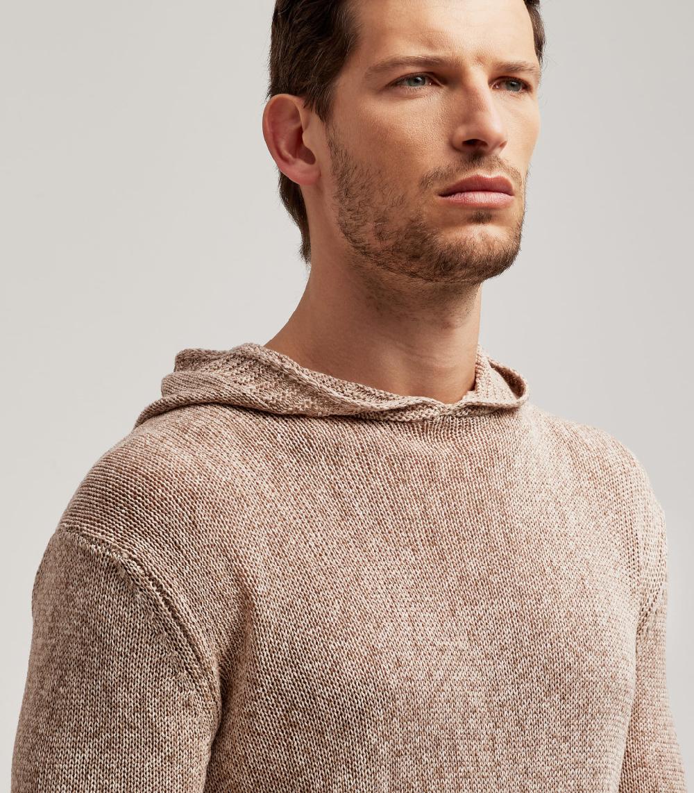 S.Moritz MAGLIA CON CAPPUCCIO RASATO MELANGE - COTONE 2025