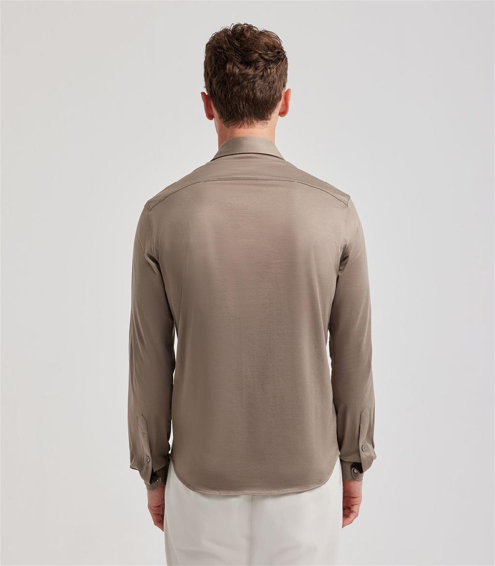S.Moritz Camicia tortora da uomo in cotone jersey | S.Moritz Sito Ufficiale Nuovo