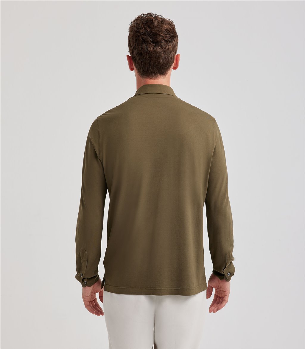 S.Moritz Camicia verde militare da uomo in cotone | S.Moritz Sito Ufficiale Vendita