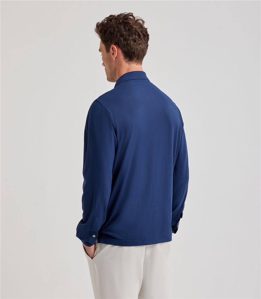S.Moritz Camicia blu da uomo in cotone crepe | S.Moritz Sito Ufficiale Promozione