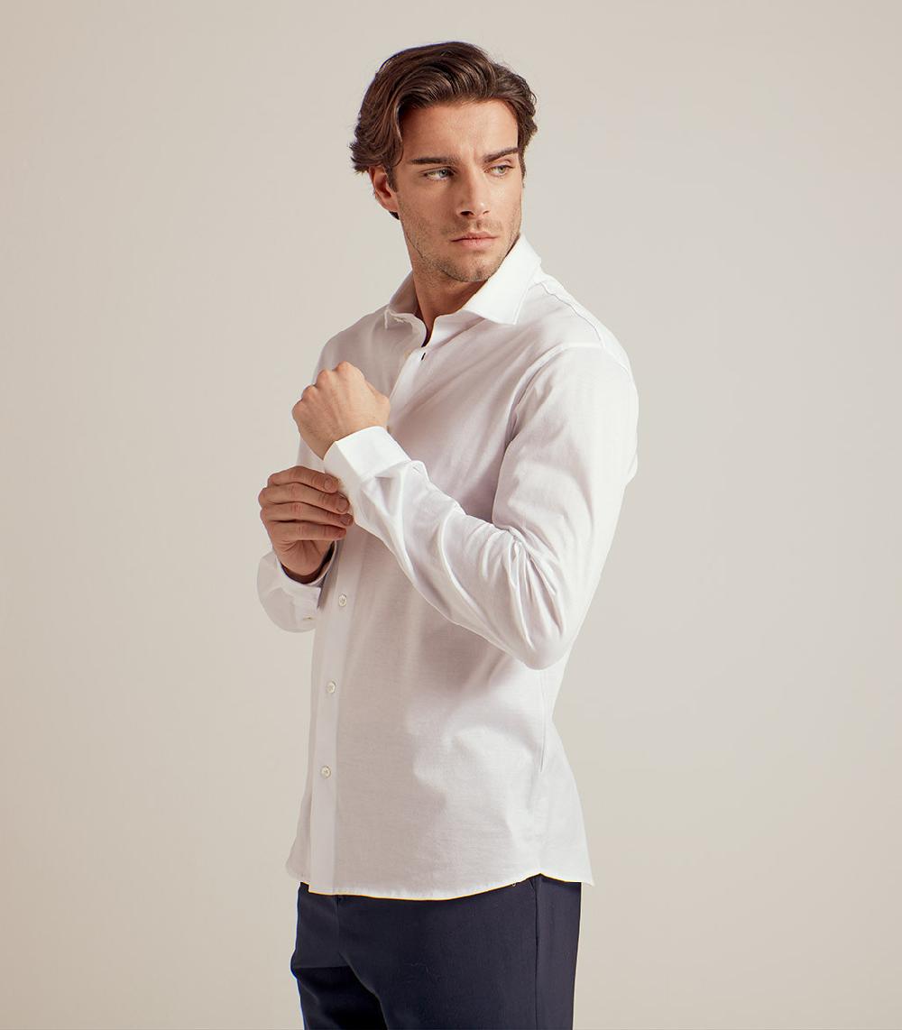 S.Moritz CAMICIA IN COTONE SUPERFINE - BIANCO Soddisfazione Garantita