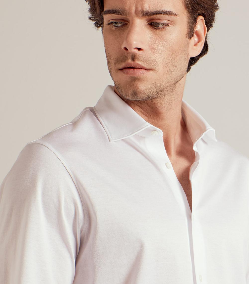 S.Moritz CAMICIA IN COTONE SUPERFINE - BIANCO Soddisfazione Garantita
