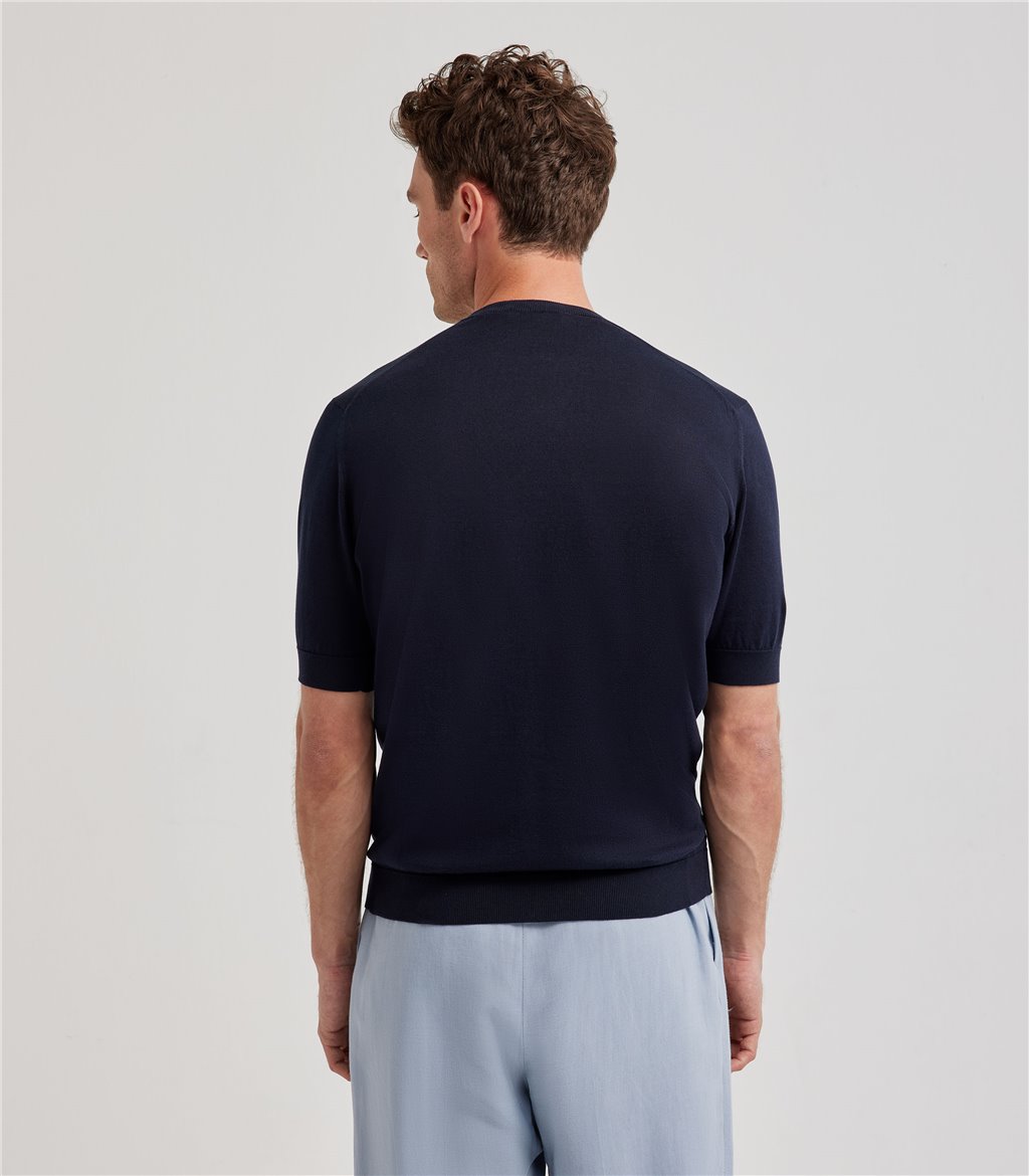 S.Moritz T-shirt blu da uomo in cotone giza | S.Moritz Sito Ufficiale Fino Al -60%
