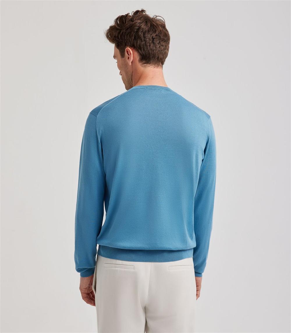 S.Moritz Maglia blu avio da uomo in cotone giza | S.Moritz Sito Ufficiale Shopping Online