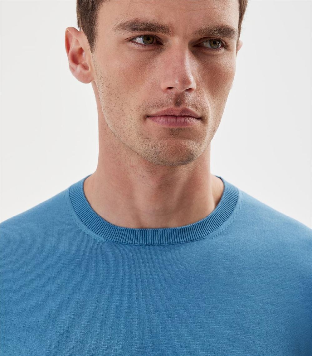 S.Moritz Maglia blu avio da uomo in cotone giza | S.Moritz Sito Ufficiale Shopping Online