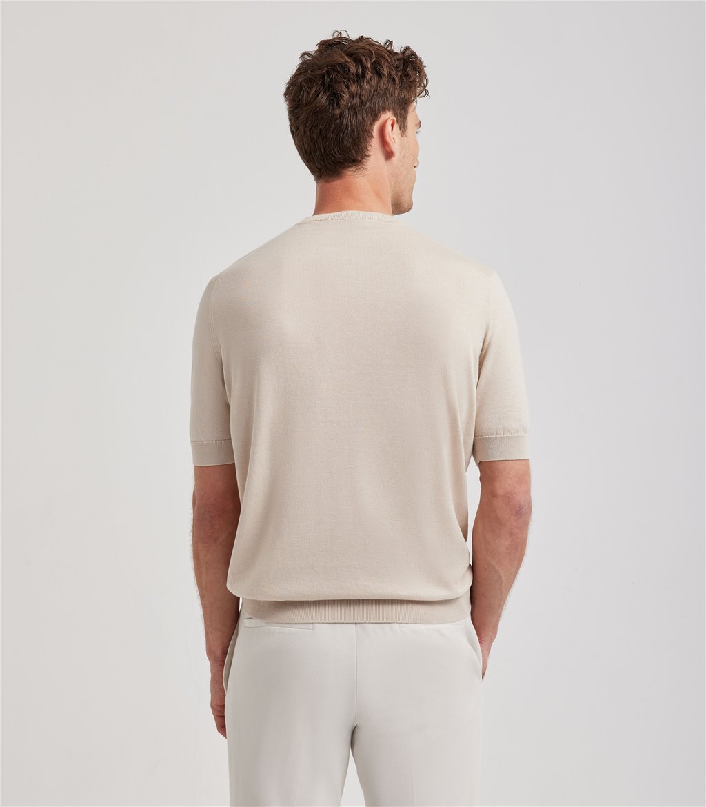 S.Moritz T-shirt beige da uomo in cotone giza | S.Moritz Sito Ufficiale Affare Del Giorno