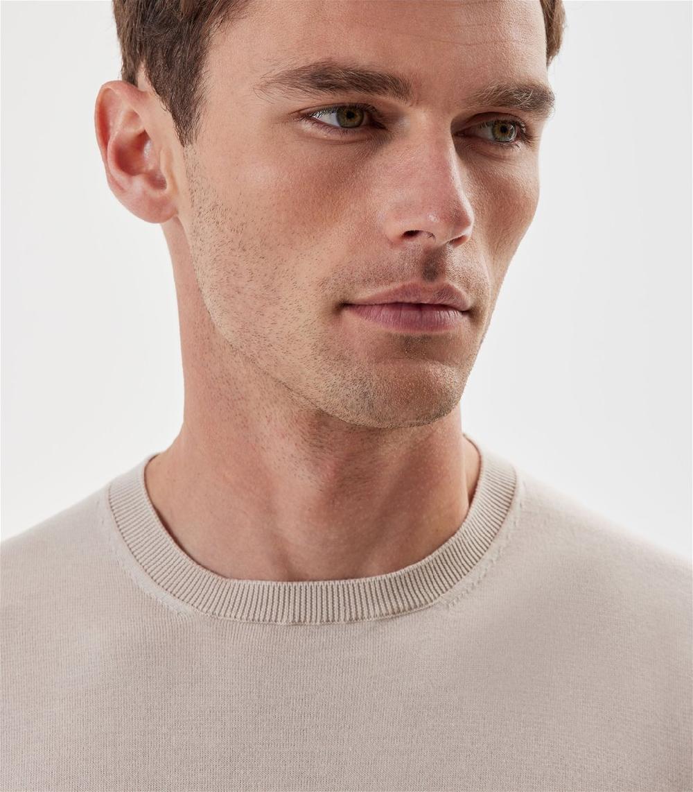 S.Moritz T-shirt beige da uomo in cotone giza | S.Moritz Sito Ufficiale Affare Del Giorno