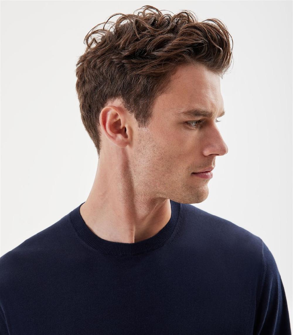 S.Moritz Maglia blu navy da uomo in cotone giza | S.Moritz Sito Ufficiale Prezzo Ridotto