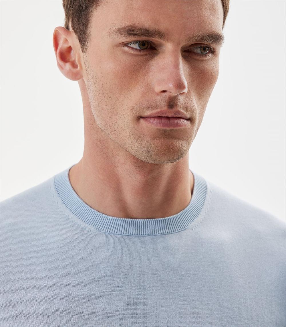 S.Moritz Maglia celeste da uomo in cotone giza | S.Moritz Sito Ufficiale Convenienza