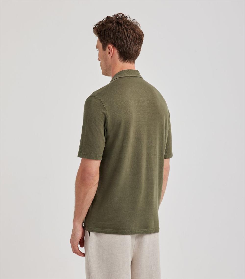 S.Moritz Polo skipper verde militare in jersey lino | S.Moritz Sito Ufficiale I Più Venduti