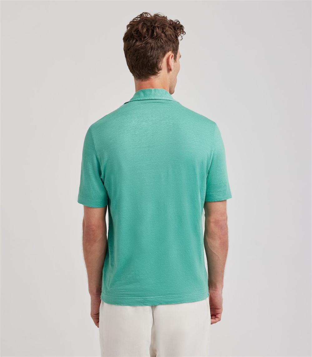 S.Moritz Polo skipper verde smeraldo in jersey lino | S.Moritz Sito Ufficiale Vendite Flash