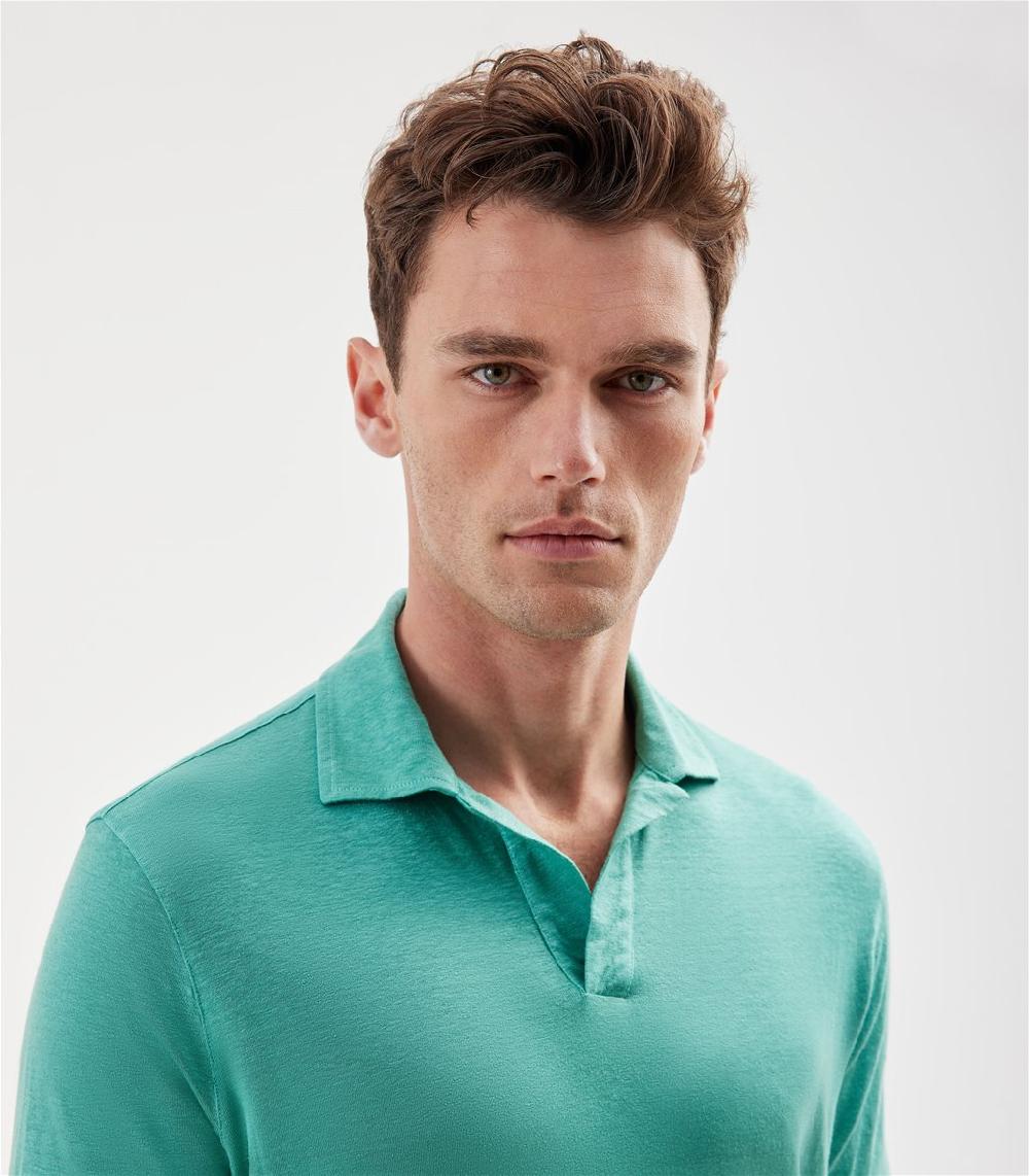 S.Moritz Polo skipper verde smeraldo in jersey lino | S.Moritz Sito Ufficiale Vendite Flash