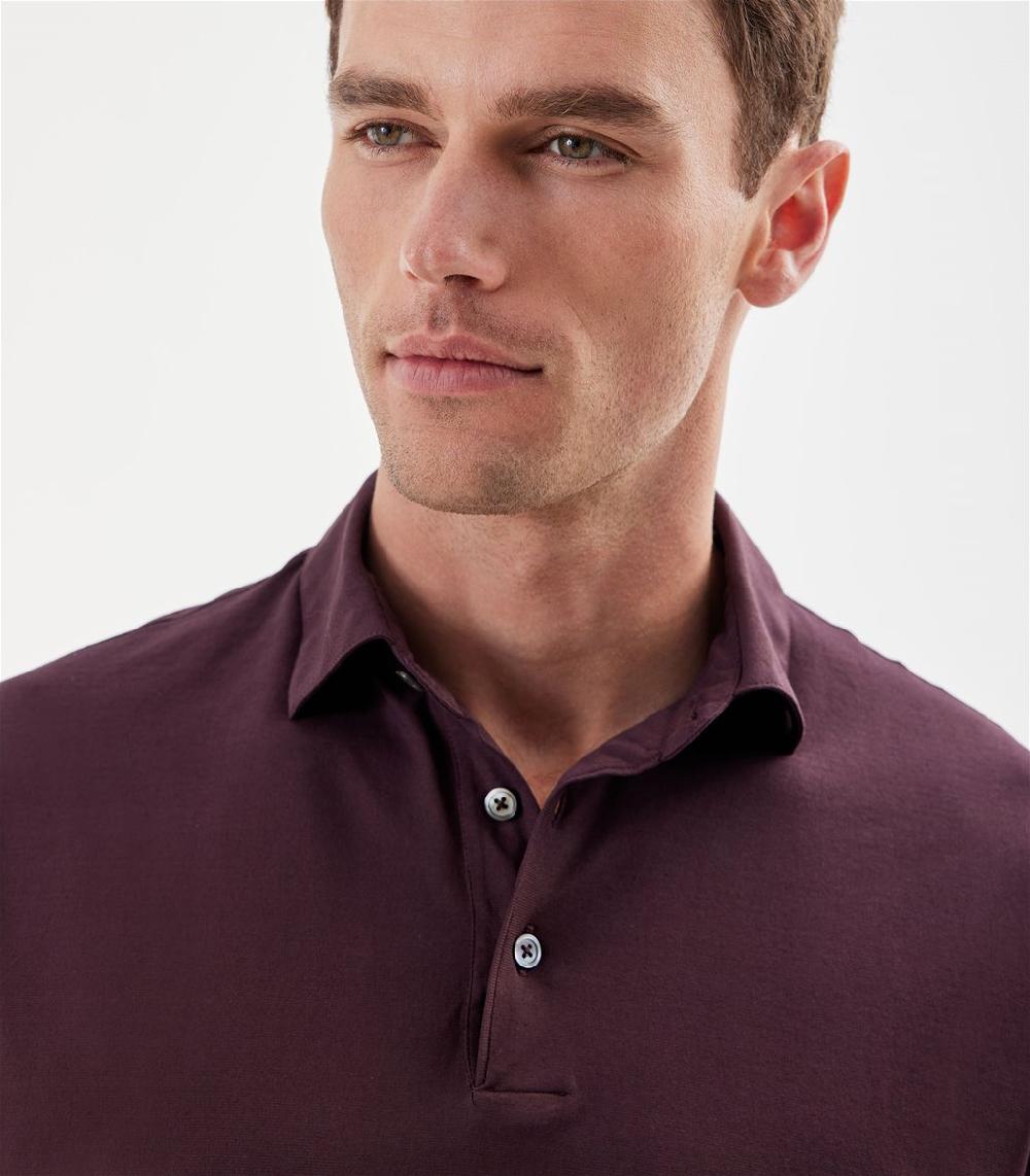 S.Moritz Polo amarena da uomo in cotone crepe | S.Moritz Sito Ufficiale Negozio