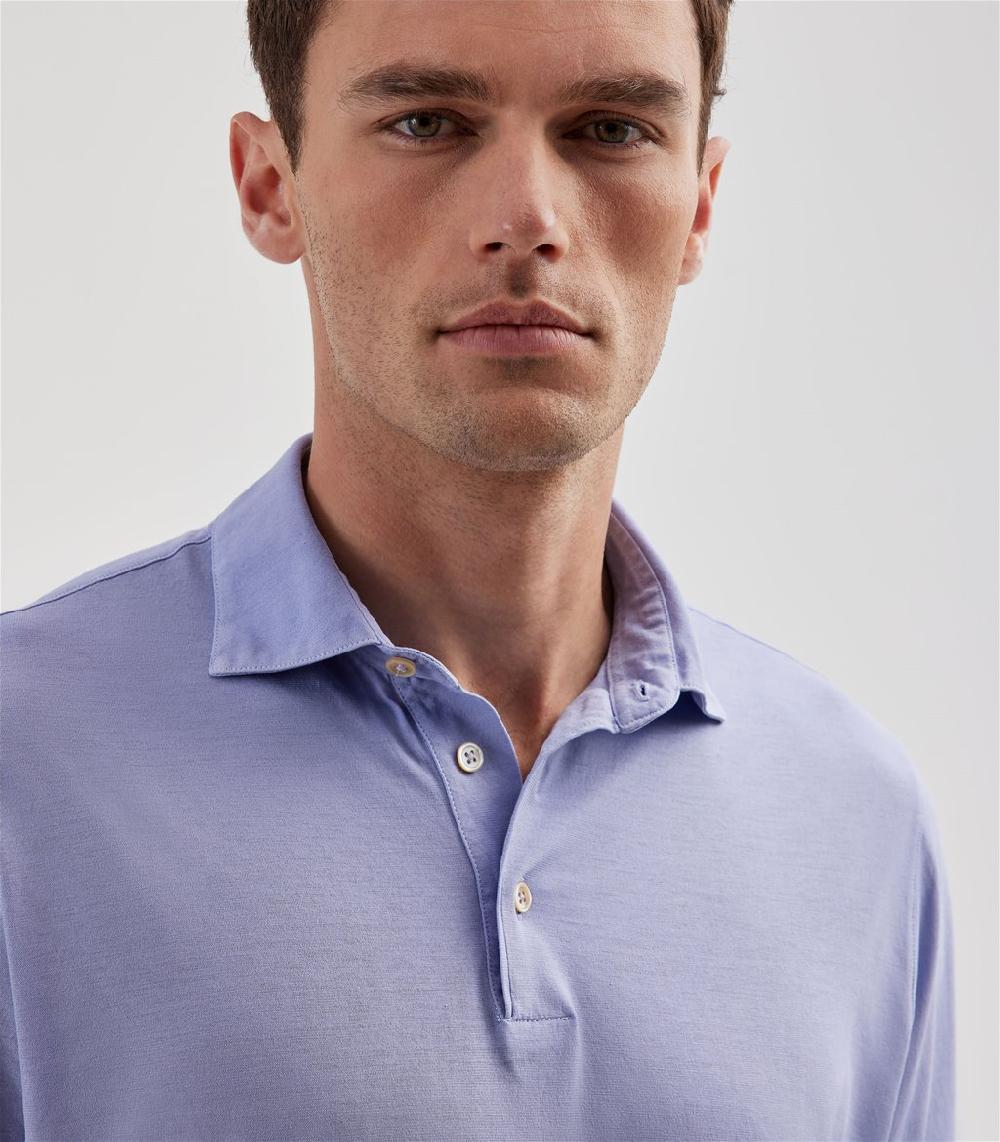 S.Moritz Polo lilla da uomo in cotone crepe | S.Moritz Sito Ufficiale Italy