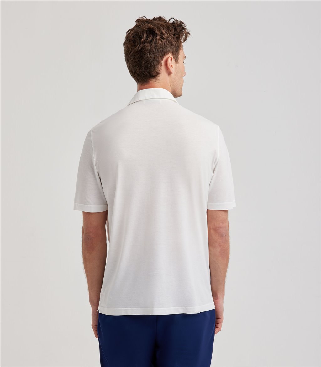 S.Moritz Polo bianca da uomo in cotone crepe | S.Moritz Sito Ufficiale Italia