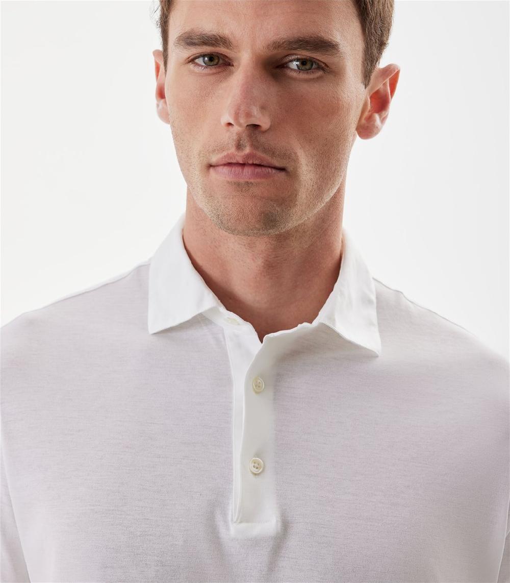 S.Moritz Polo bianca da uomo in cotone crepe | S.Moritz Sito Ufficiale Italia