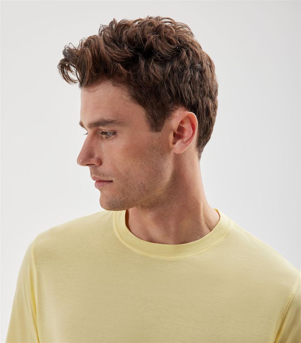 S.Moritz T-shirt gialla da uomo in cotone crepe | S.Moritz Sito Ufficiale Affare Del Giorno