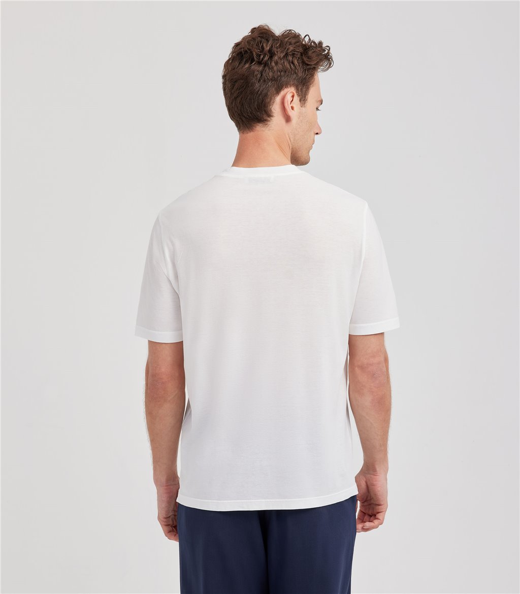 S.Moritz T-shirt bianca da uomo in cotone crepe | S.Moritz Sito Ufficiale Sottocosto