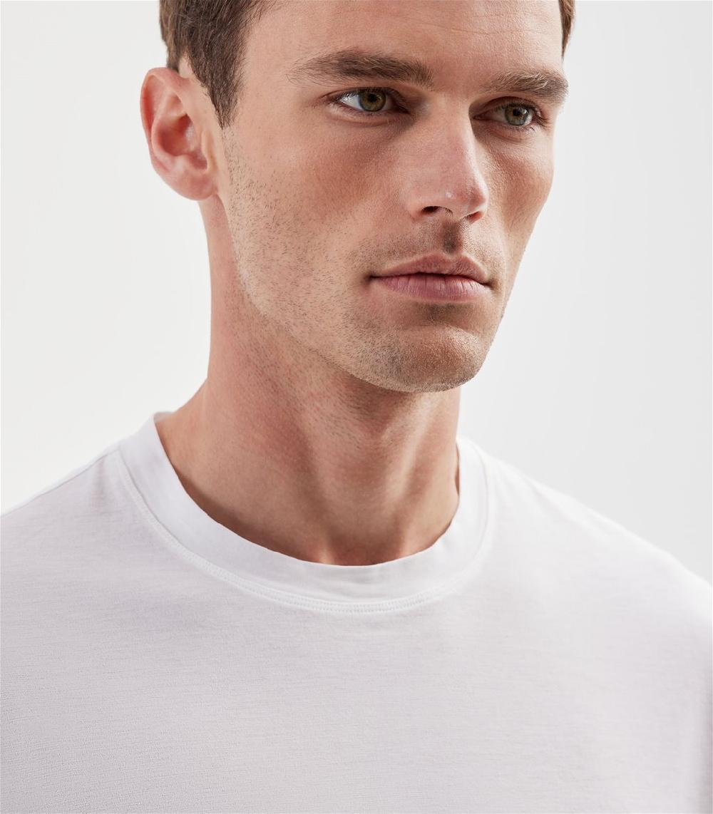S.Moritz T-shirt bianca da uomo in cotone crepe | S.Moritz Sito Ufficiale Sottocosto