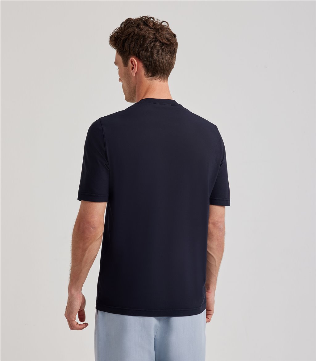 S.Moritz T-shirt blu da uomo in cotone crepe | S.Moritz Sito Ufficiale Convenienza