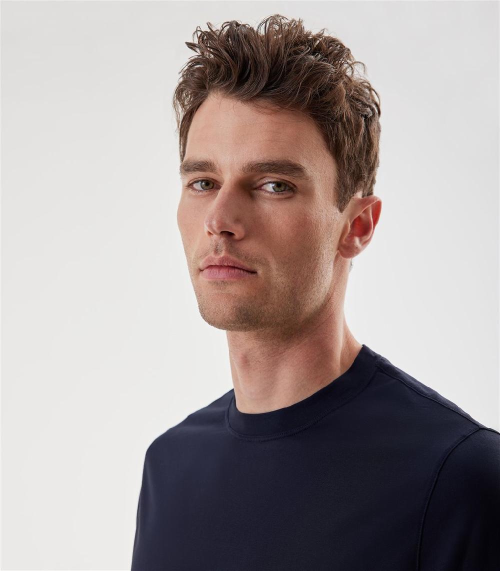 S.Moritz T-shirt blu da uomo in cotone crepe | S.Moritz Sito Ufficiale Convenienza