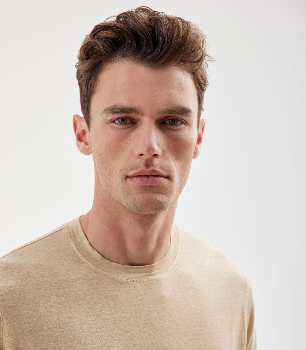 S.Moritz T-shirt beige da uomo in jersey lino | S.Moritz Sito Ufficiale Presa