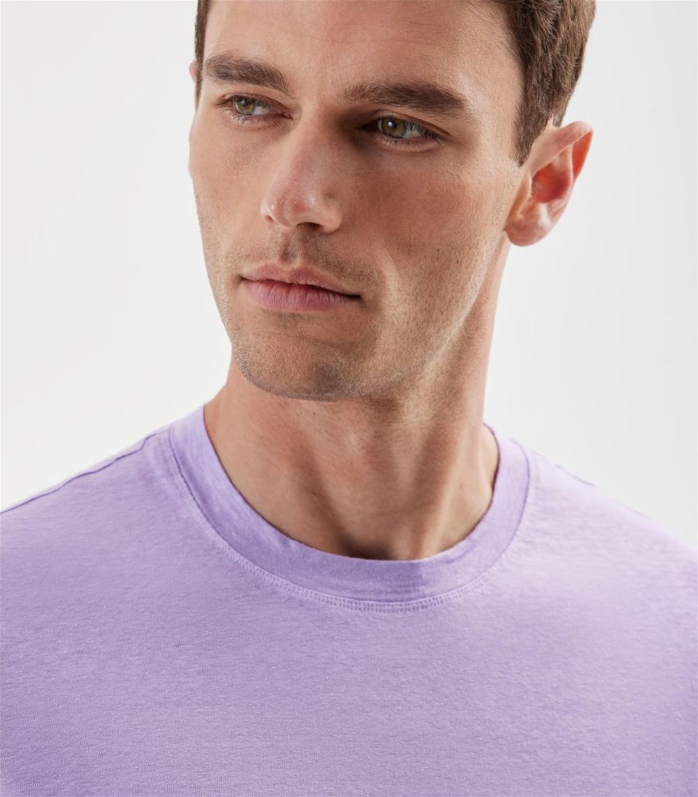 S.Moritz T-shirt lilla da uomo in jersey lino | S.Moritz Sito Ufficiale Offerta